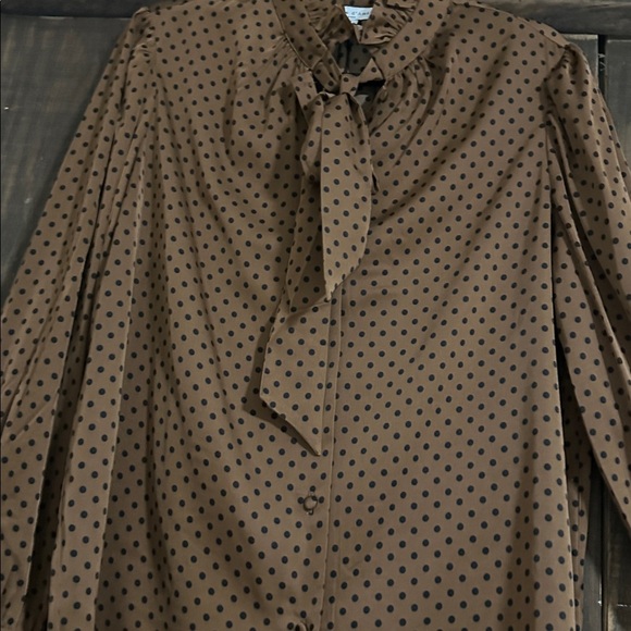 Maison Jules Brown Polka Dot Blouse - Picture 2 of 4